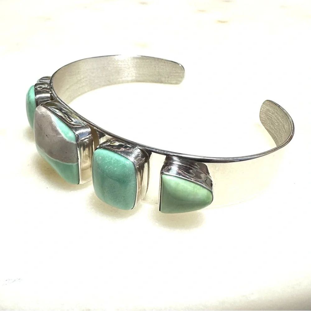 Jay King Green Variscite | Solid Sterling Silver Cuff Bracelet